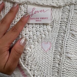Taylor Swift Lover White Sweater